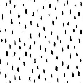 Casual Paint Dot Brush Marks | Small Scale | Bright White, Rich Black | hand painted multidirectional