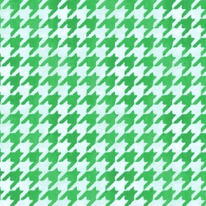 Large Fresh Green and White Handpainted Houndstooth Check Watercolor Pattern