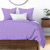 Large Royal Purple and White Handpainted Houndstooth Check Watercolor Pattern