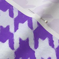 Large Royal Purple and White Handpainted Houndstooth Check Watercolor Pattern