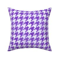 Large Royal Purple and White Handpainted Houndstooth Check Watercolor Pattern