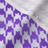 Royal Purple and White Handpainted Houndstooth Check Watercolor Pattern