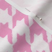 Large Candy Pink and White Handpainted Houndstooth Check Watercolor Pattern