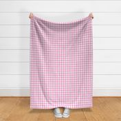 Large Candy Pink and White Handpainted Houndstooth Check Watercolor Pattern