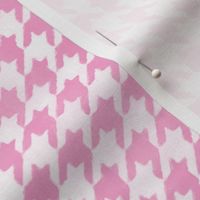 Candy Pink and White Handpainted Houndstooth Check Watercolor Pattern