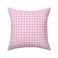 Candy Pink and White Handpainted Houndstooth Check Watercolor Pattern