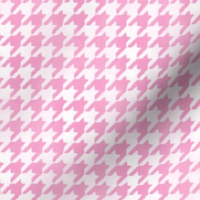 Candy Pink and White Handpainted Houndstooth Check Watercolor Pattern