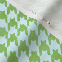 Lime Green and White Handpainted Houndstooth Check Watercolor Pattern