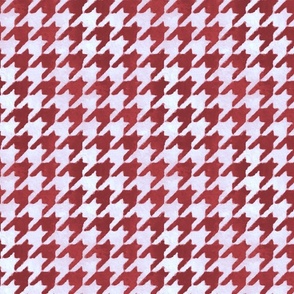 Large Burgundy Wine Red and White Handpainted Houndstooth Check Watercolor Pattern