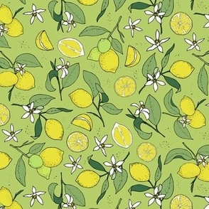 lemon branches on light green