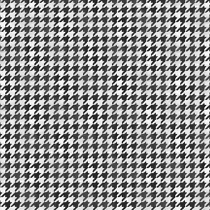 Soot Black and White Handpainted Houndstooth Check Watercolor Pattern