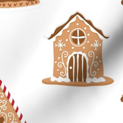 Christmas Gingerbread Candy Houses White