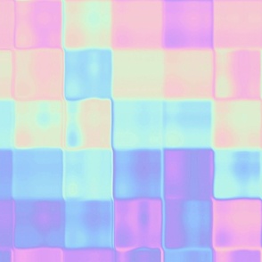 Trippy iridescent pastel rainbow vaporwave square mosaic