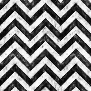 Hand Painted Chevron Zigzag in Black and White