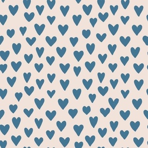 Hearts || Blue Hearts on Cream || Daisy Age Collection by Sarah Price 