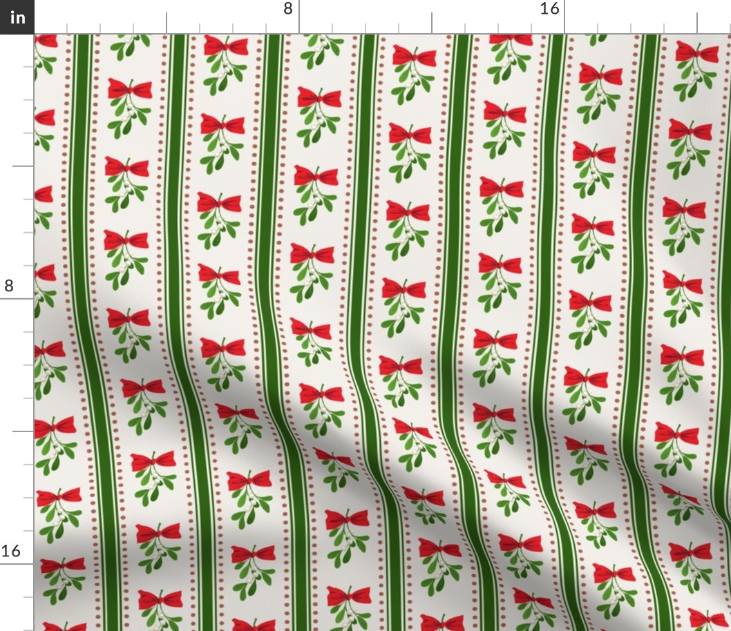 Christmas mistletoe stripes