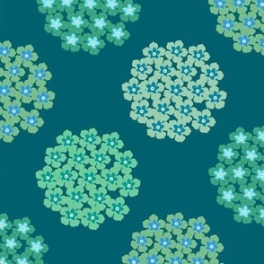 Flower Cluster - Blue Green (small scale)