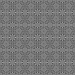 Checked Circles in Black and White- sm