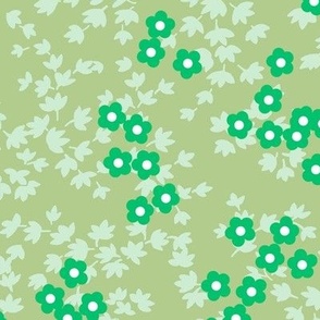 Ditsy Floral - Soft Green