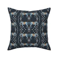 Symmetry in the Dressage Ring, Equestrian, Navy Blue