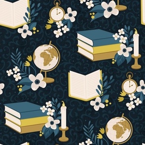 Library Wallpaper Antique Books More by Magentarosedesigns - Etsy