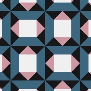 Mid-Century Geometric - Blue/Pink