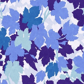 Vintage  Leaves - Vibrant Blue