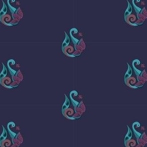 Ethnic inspired cute peacock pattern on dark back ground 