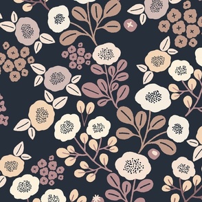 [big] Rustic Fall Blooms on Navy