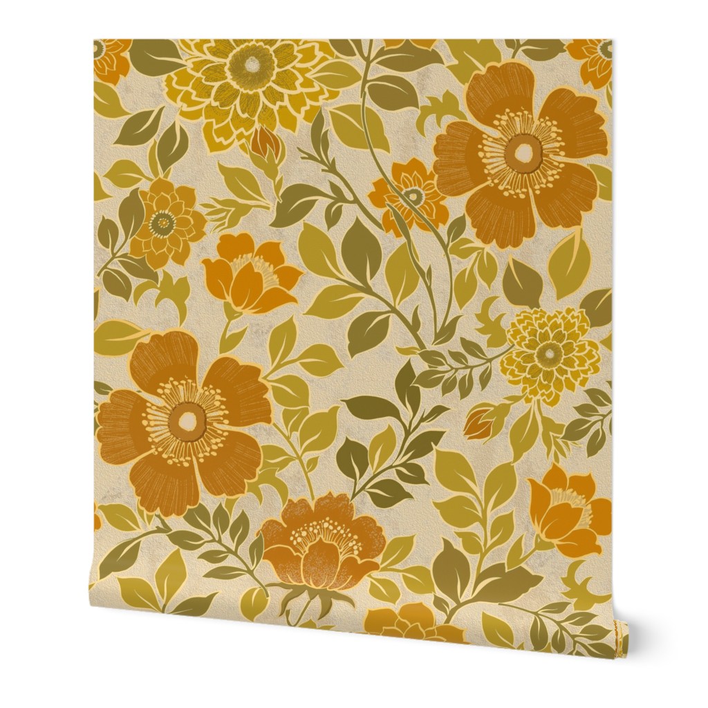 70s retro vintage floral warm colors