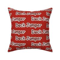 Bold Dock Jumper text - red