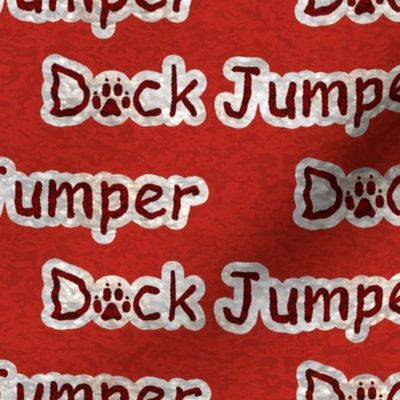 Bold Dock Jumper text - red