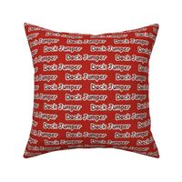 Small Bold Dock Jumper text - red