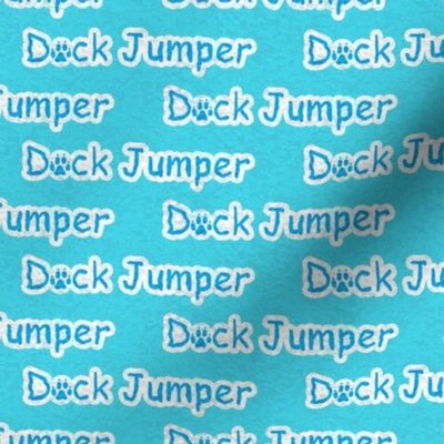 Small Bold Dock Jumper text - aqua