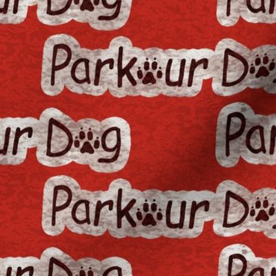 Bold Parkour Dog text - red