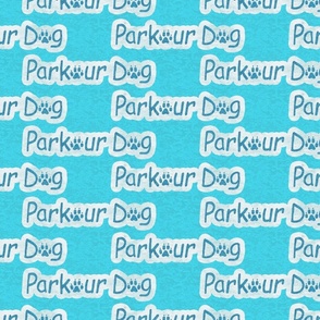 Bold Parkour Dog text - aqua