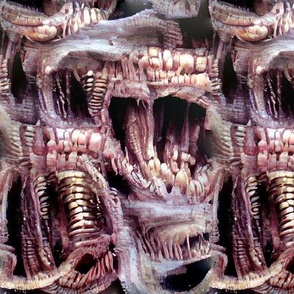 31 biomechanical bioorganic grey flesh muscles blood cables wires pipes teeth demons aliens monsters body horror sci-fi science fiction abstract  futuristic machines Halloween scary cybernetics horrifying morbid macabre spooky eerie frightening disgusting