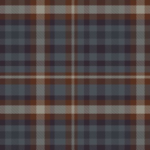 Plaid -Large - Blue and Brown