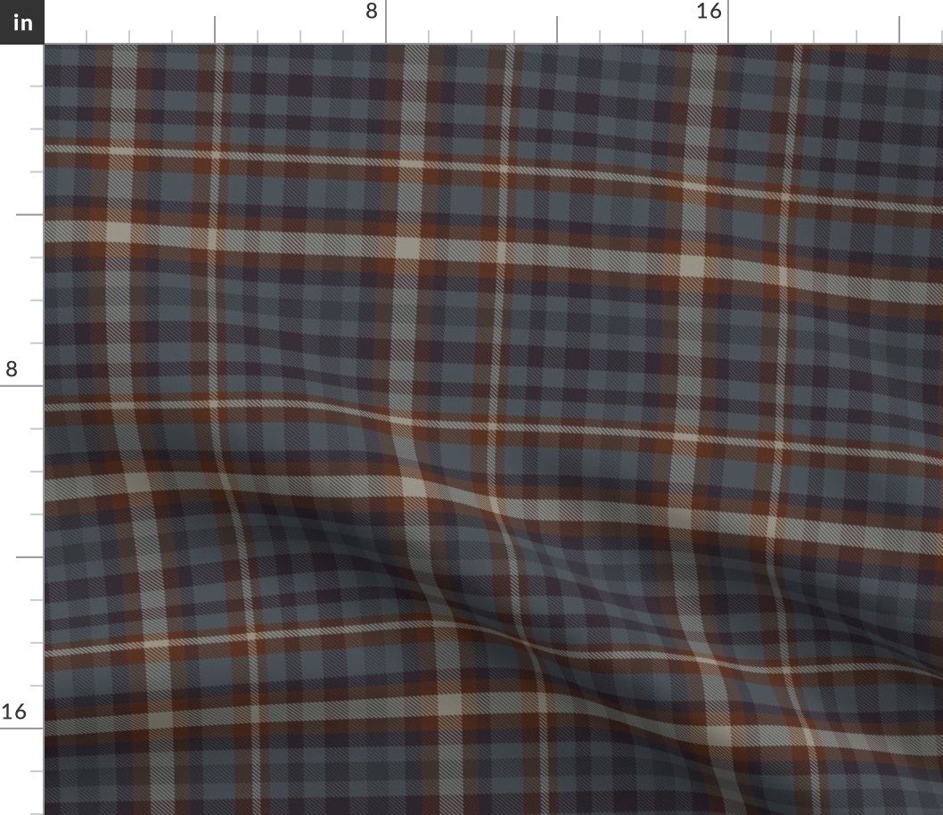 Plaid - Medium - Blue and Brown