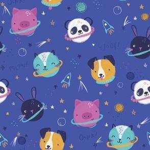 Space Exploration Animal Planets Kids Pattern