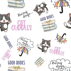 Cat Cuddles, Good Books and Rainy Days Pattern