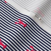 Preppy Nautical Red, White and Blue Lobster Stripe