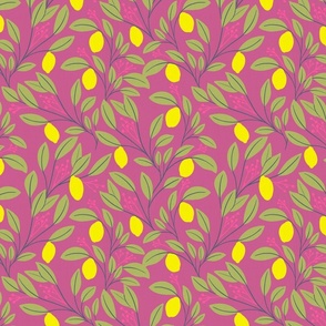 Lemon tree, magenta, medium scale