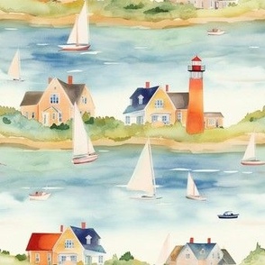 Cape cod watercolor print 