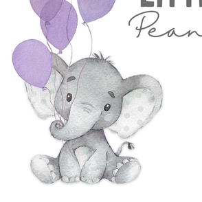 Elephant with Purple Balloons for Pillow