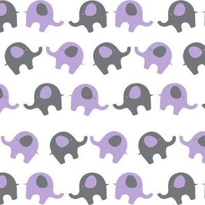 Purple and Gray Elephants - Coordinate for Purple Elephant Quilt