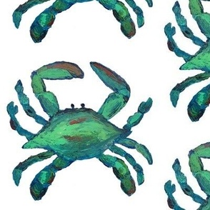 Small Jumbo Crabs!  water color on white background - SMALL SCALE