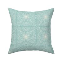 Ice Queen Snowflakes - Teal/Cream - 8 inch