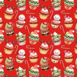 Christmas Cupcakes Red