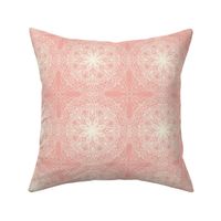 Delicate Lace Winter Snowflake - Rose Pink/Cream - 6 inch